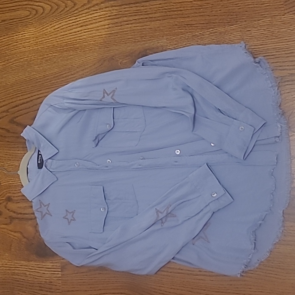 Blue b soft denium shacket